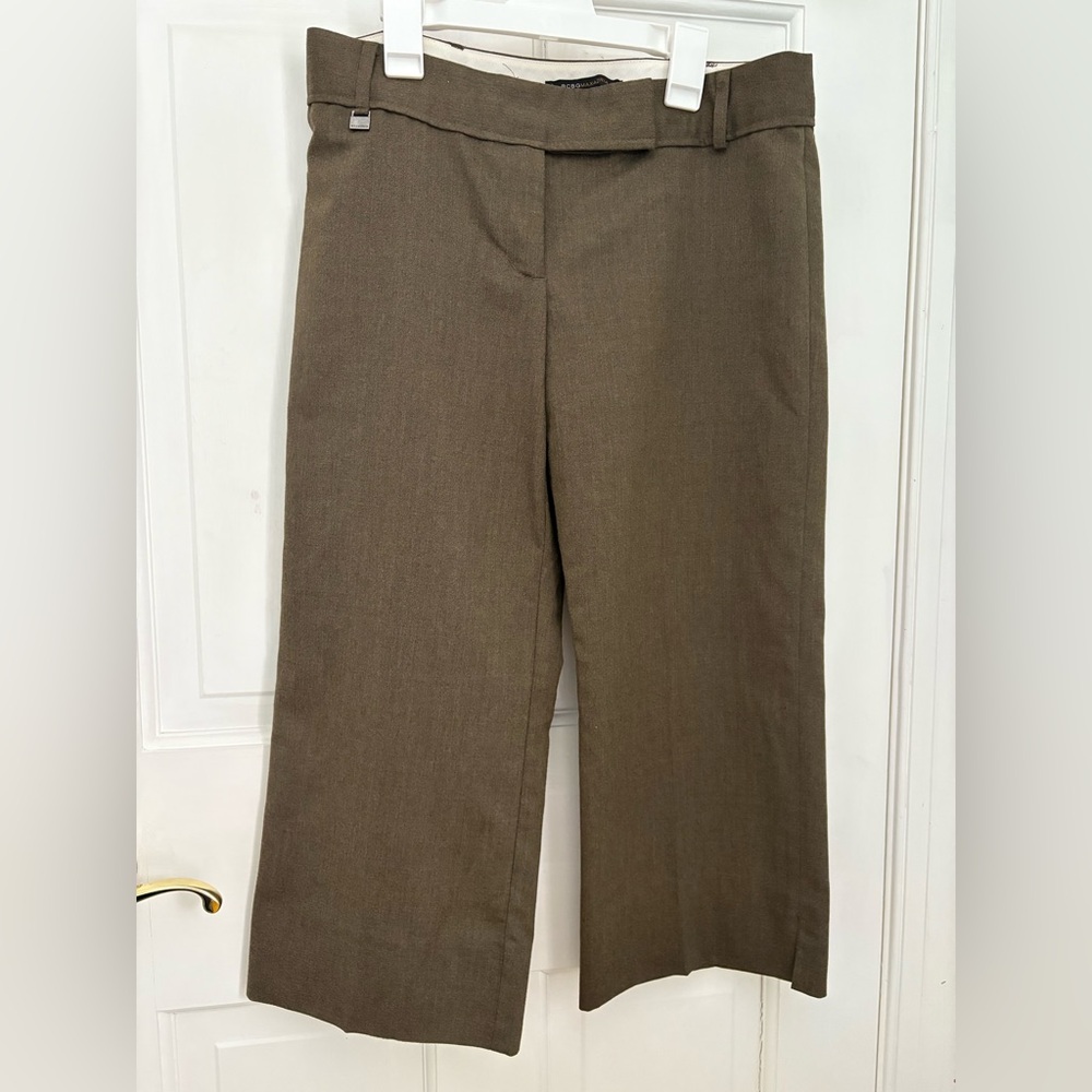 BCBG MaxAzaria cropped trousers 90s style Brown with slight houndstooth size 6.